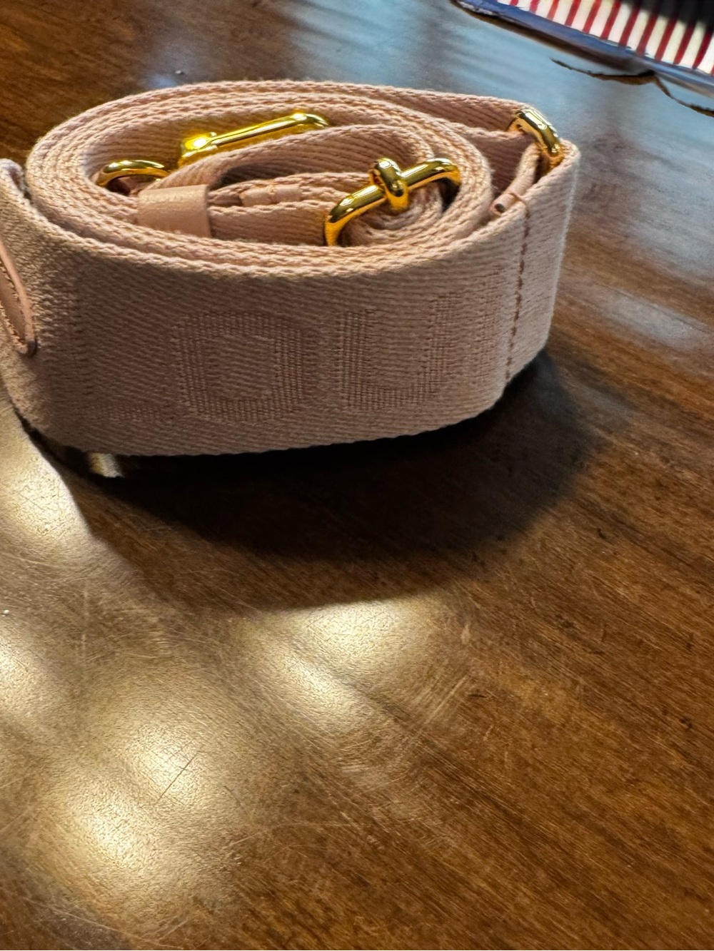 Louis Vuitton Pale Pink Adjustable Guitar Style Bag Strap with Gold Hardware - Picture 2 of 5
